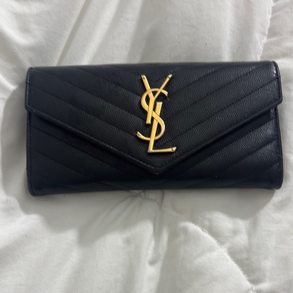 Yves Saint Laurent Black Quilted Wallet